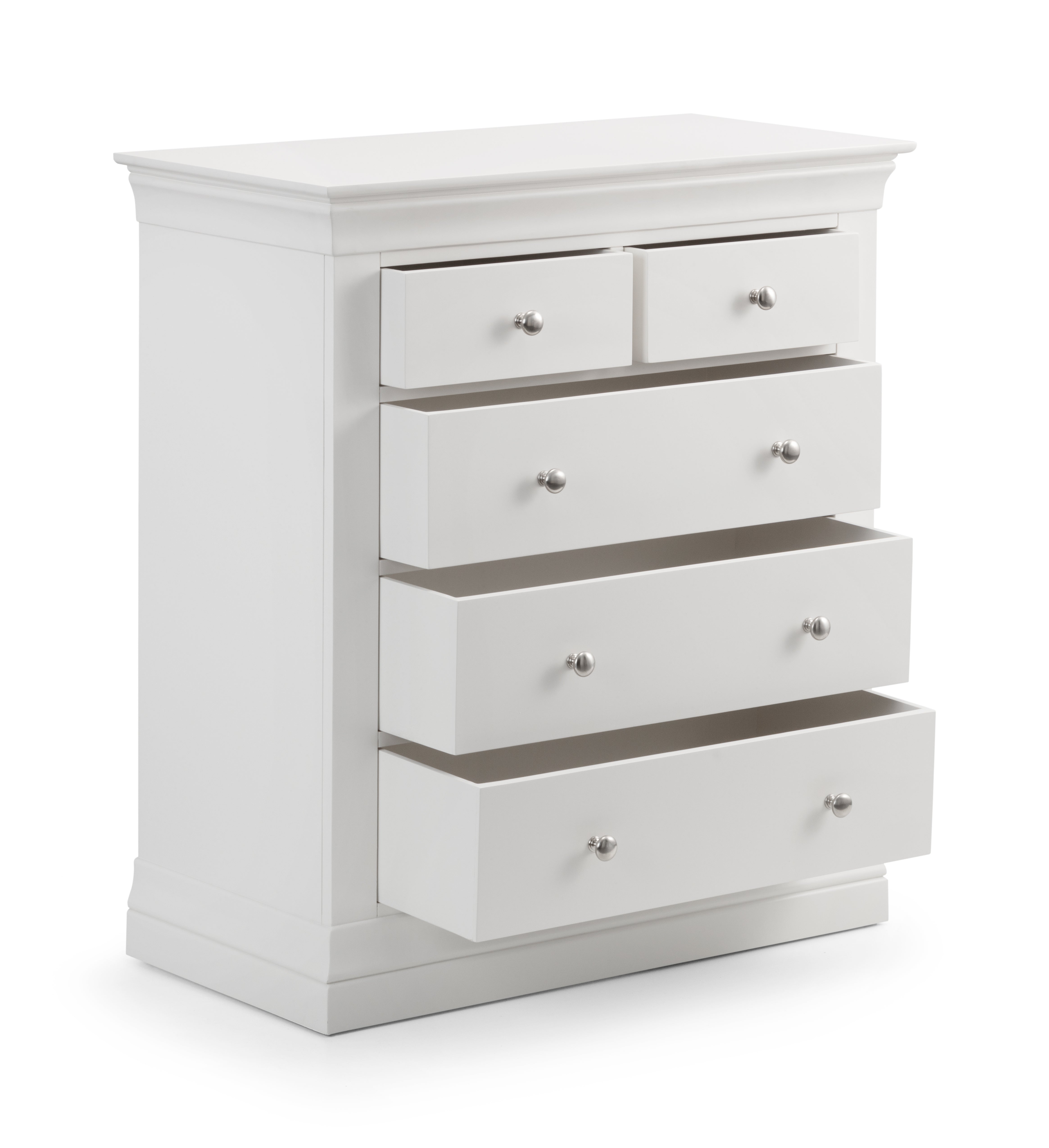 Fidel Surf White Wood Chest of Drawers | 5 Drawers